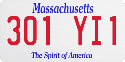 MA license plate 301YI1