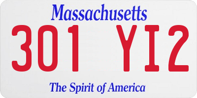 MA license plate 301YI2