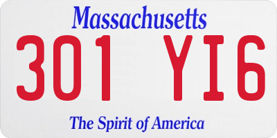 MA license plate 301YI6