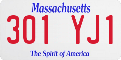 MA license plate 301YJ1