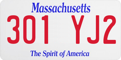 MA license plate 301YJ2