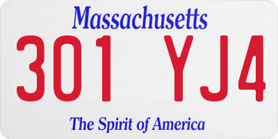 MA license plate 301YJ4
