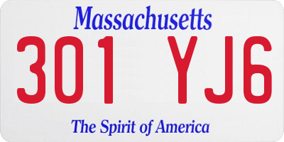 MA license plate 301YJ6