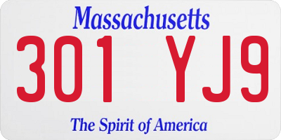 MA license plate 301YJ9