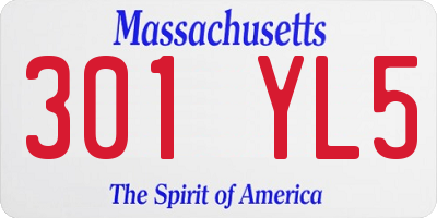 MA license plate 301YL5