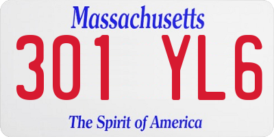 MA license plate 301YL6