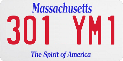 MA license plate 301YM1