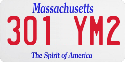 MA license plate 301YM2