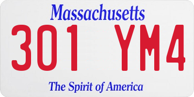 MA license plate 301YM4