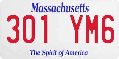 MA license plate 301YM6