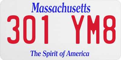 MA license plate 301YM8