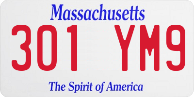 MA license plate 301YM9