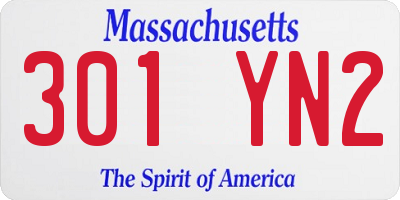 MA license plate 301YN2