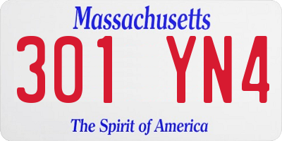 MA license plate 301YN4