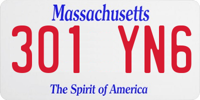 MA license plate 301YN6