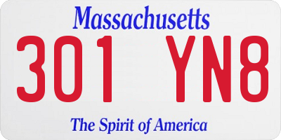 MA license plate 301YN8