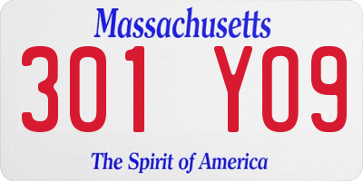 MA license plate 301YO9