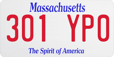 MA license plate 301YP0
