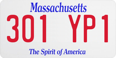 MA license plate 301YP1