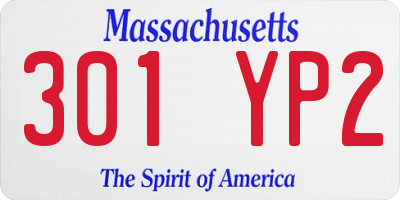 MA license plate 301YP2