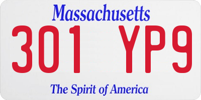 MA license plate 301YP9