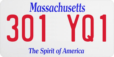 MA license plate 301YQ1