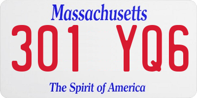 MA license plate 301YQ6
