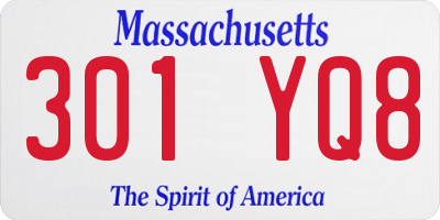 MA license plate 301YQ8