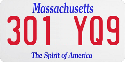 MA license plate 301YQ9