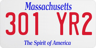 MA license plate 301YR2