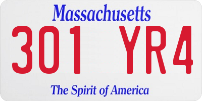 MA license plate 301YR4