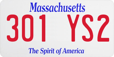MA license plate 301YS2