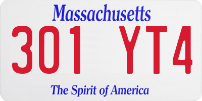 MA license plate 301YT4