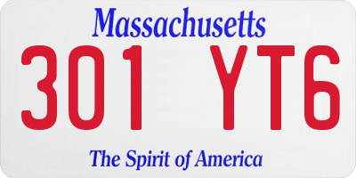 MA license plate 301YT6