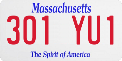 MA license plate 301YU1
