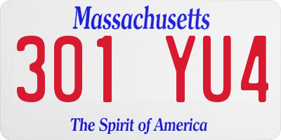 MA license plate 301YU4
