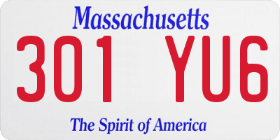 MA license plate 301YU6