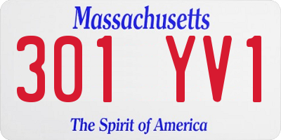 MA license plate 301YV1