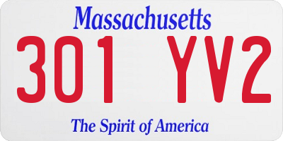 MA license plate 301YV2