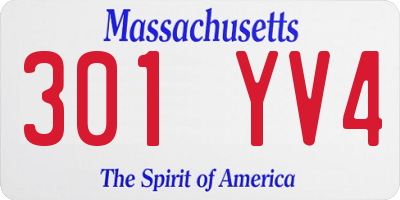 MA license plate 301YV4