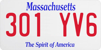 MA license plate 301YV6