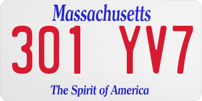 MA license plate 301YV7