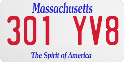 MA license plate 301YV8