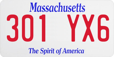 MA license plate 301YX6