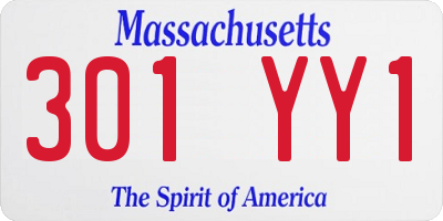 MA license plate 301YY1