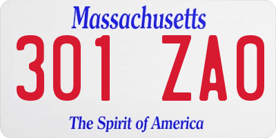 MA license plate 301ZA0