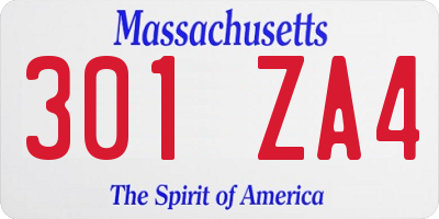 MA license plate 301ZA4