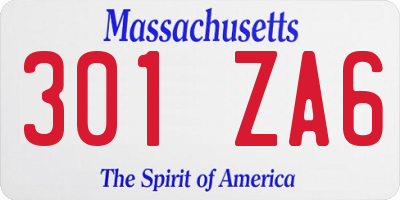 MA license plate 301ZA6