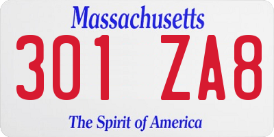 MA license plate 301ZA8