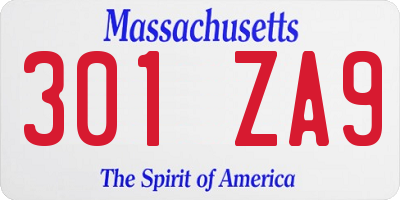MA license plate 301ZA9